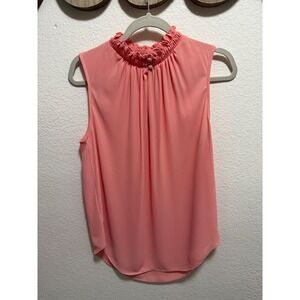 Ann Taylor Pink Top Blouse Sleeveless Size M